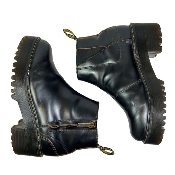 Dr. Martens Rometty II Womens Size 7 Platform Chelsea Boots Black Leather - Picture 4 of 9